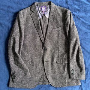 Savile Row Co. Tailored Suit Gray Houndstooth 44R 38W